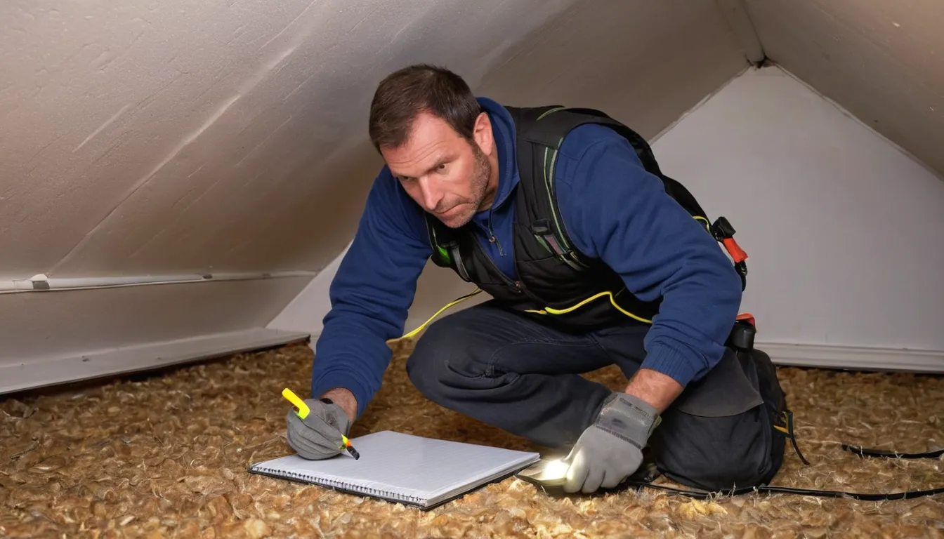 A local provider inspecting an attic for signs of rodents near a Columbus home